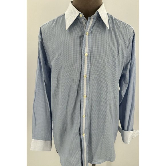 ROBERT GRAHAM Size XL Blue Print Cotton Button Up Long Sleeve Shirt main image 0